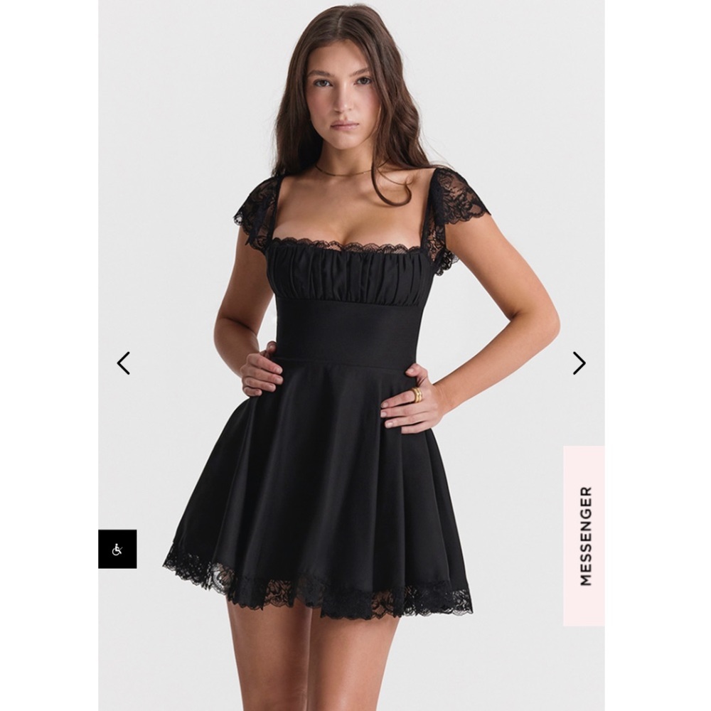 HOUSE OF CB KAIA BLACK A-LINE MINI DRESS